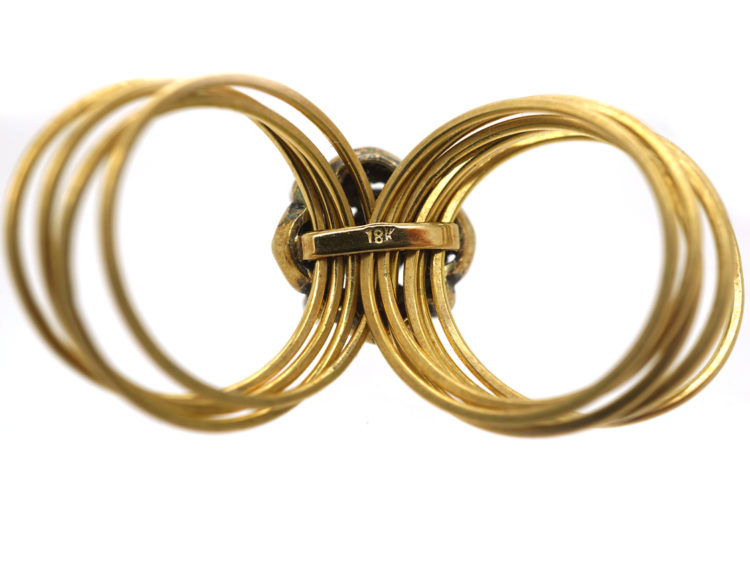 18ct Gold Harem Ring With Emerald & Rose Diamond Top