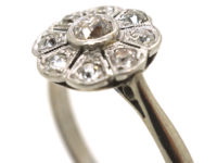 Edwardian 18ct White Gold & Platinum, Diamond Daisy Cluster Ring