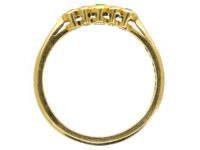 1960s 18ct Gold Three Stone Emerald and Diamond Ring Made By Cropp & Farr