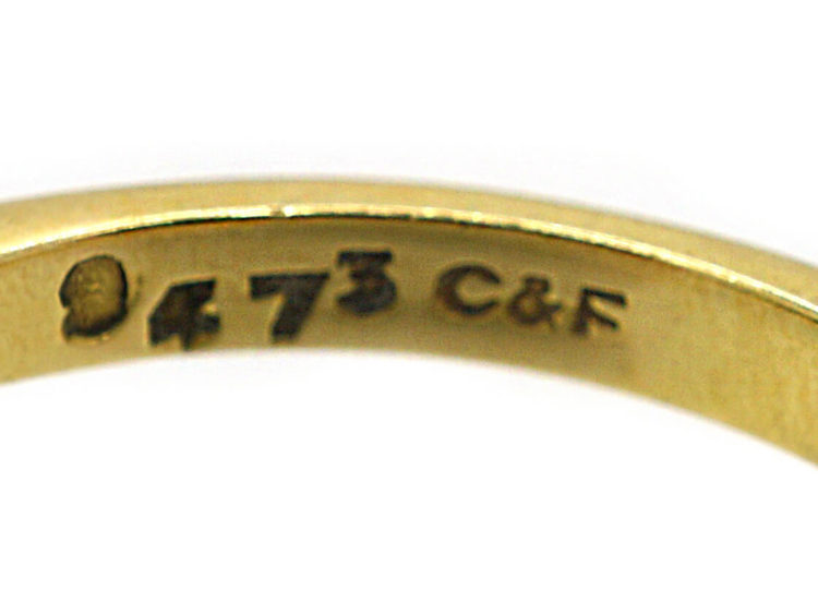 1960s 18ct Gold Three Stone Emerald and Diamond Ring Made By Cropp & Farr