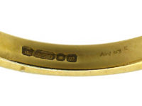 1960s 18ct Gold Three Stone Emerald and Diamond Ring Made By Cropp & Farr