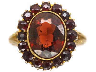 Edwardian Pyrope-Almandine Garnet Cluster Ring