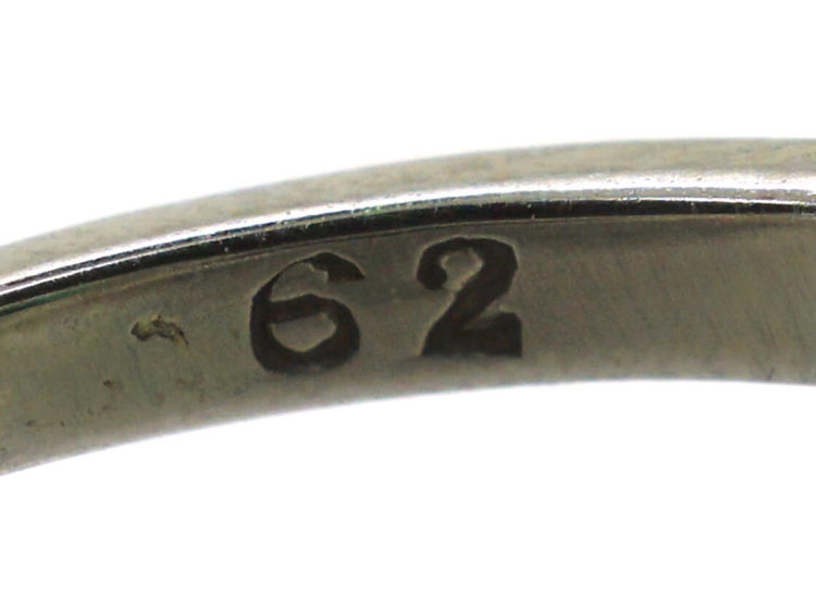 Art Deco Platinum & 18ct White Gold, Emerald & Diamond Cluster Ring