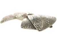 Art Deco Silver & Marcasite Bow Brooch by Theodor Fahrner