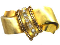 Victorian Large 18ct Gold & Diamond Bow Brooch