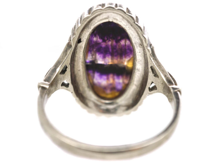 Silver, Blue John & Marcasite Ring