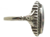 Silver, Blue John & Marcasite Ring