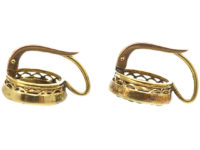 Art Deco 18ct Gold, Diamond & Emerald Target Earrings