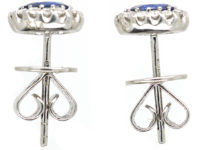 18ct White Gold Sapphire & Diamond Oval Earrings