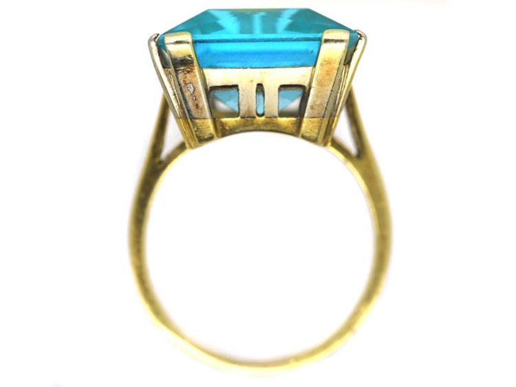 18ct Gold Synthetic Blue Spinel Ring
