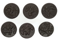 Six French Metal & Black Enamel Hunting Buttons
