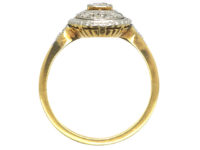 Art Deco 14ct Gold Oval Diamond Cluster Ring