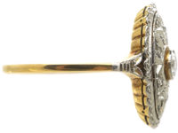 Art Deco 14ct Gold Oval Diamond Cluster Ring