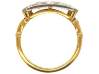 Edwardian 18ct Gold & Platinum Three Row Diamond Ring