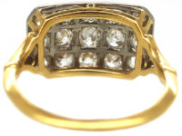 Edwardian 18ct Gold & Platinum Three Row Diamond Ring