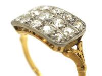 Edwardian 18ct Gold & Platinum Three Row Diamond Ring