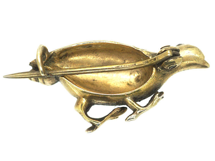 Victorian Brooch of a Grouse set with Rose Diamonds, Rubies & Emeralds