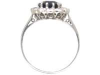Edwardian Platinum, Sapphire & Diamond Cluster Ring