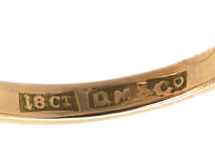 Edwardian 18ct Gold & Diamond Cluster Crossover Ring