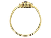 Edwardian 15ct Gold, Sapphire & Diamond Cluster Ring