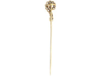 Edwardian 18ct Gold Question Mark Tie Pin set with Diamonds