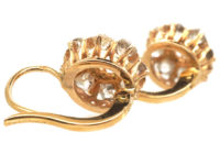 Victorian 18ct Gold Old Mine Cut Diamond Cluster Earrings
