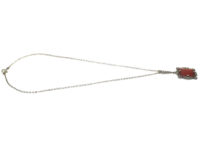 Art Deco Silver, Carnelian & Marcasite Necklace