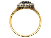 Edwardian 18ct Gold, Sapphire & Diamond Cluster Ring