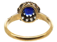 Edwardian 18ct Gold, Sapphire & Diamond Cluster Ring