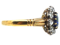 Edwardian 18ct Gold, Sapphire & Diamond Cluster Ring