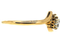 Edwardian 18ct Gold, Three Diamond Crossover Ring