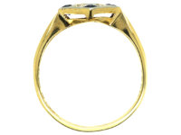 Art Deco 18ct Gold & Platinum, Sapphire & Diamond Ring