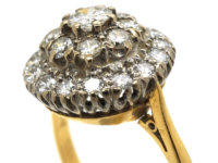 18ct Gold & Diamond Three Row Cluster Ring