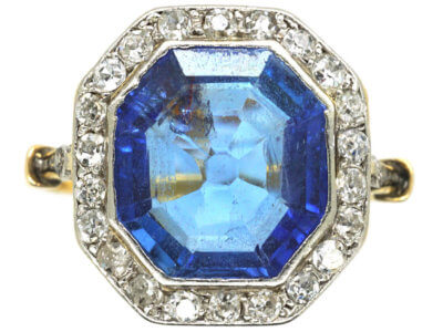 Art Deco 18ct Gold & Platinum, Sapphire & Diamond Octagonal Ring Art Deco 18ct Gold & Platinum, Sapphire & Diamond Octagonal Ring