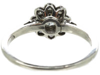 Austrian Early 20th Century 18ct White Gold Diamond Daisy Cluster Ring