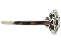 Austrian Early 20th Century 18ct White Gold Diamond Daisy Cluster Ring