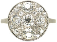 Art Deco Platinum & Diamond Cluster Ring