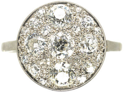 Art Deco Platinum & Diamond Cluster Ring