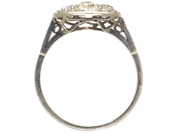 Art Deco Platinum & Diamond Cluster Ring