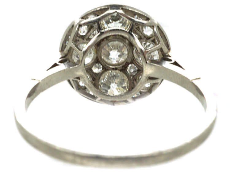 Art Deco Platinum & Diamond Cluster Ring