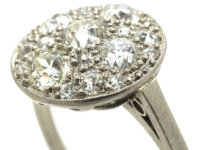 Art Deco Platinum & Diamond Cluster Ring