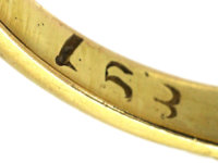 Edwardian 18ct Gold Carved Half Hoop Sapphire & Diamond Ring
