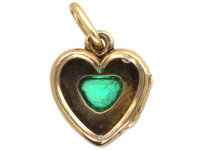 Edwardian Emerald & Rose Diamond Heart Shaped Locket