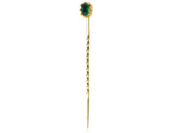Georgian Gold Tie Pin set with an Emerald