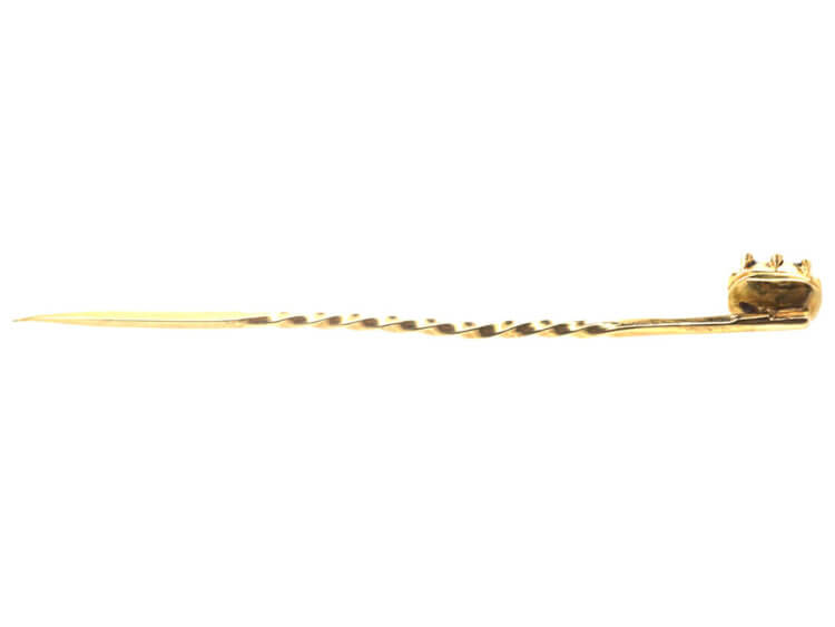 Georgian Gold Tie Pin set with an Emerald