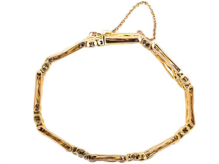Edwardian 9ct Gold Gate Bracelet