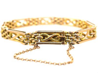 Edwardian 9ct Gold Gate Bracelet