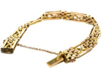 Edwardian 9ct Gold Gate Bracelet