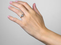 Edwardian 18ct Gold & Platinum, Diamond Cluster Ring with Diamond Set Shoulders