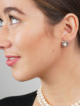 Art Deco 18ct White Gold, Diamond & Pearl Earrings